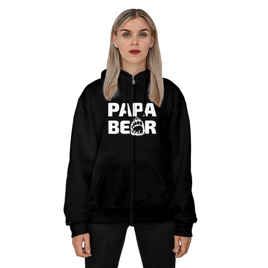 papa bear - Papa Bear Father Day Gift Idea - Zip Hoodies
