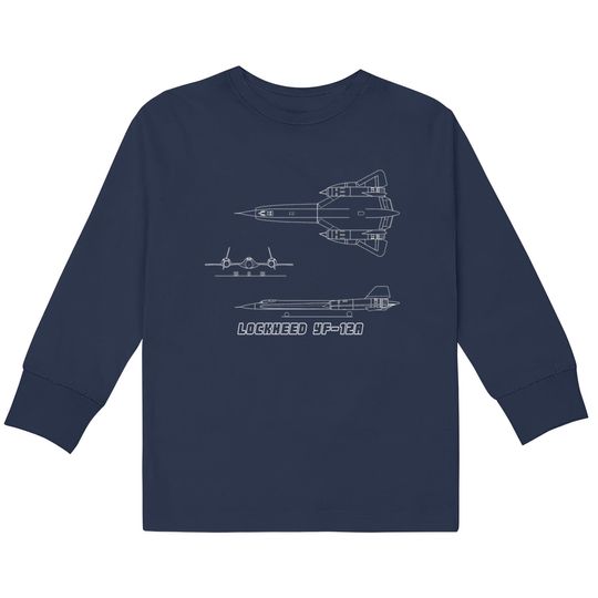 Lockheed YF-12A (Stealth Fighter) (white) - Stealth Fighter -  Kids Long Sleeve T-Shirts