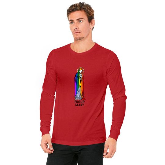 Mother Mary Shirt, Mother Mary Gift, Christian Shirt, Christian Gift, Proud Mary Rainbow Flag Lgbt Gay Pride Support Lgbtq Parade Long Sleeves