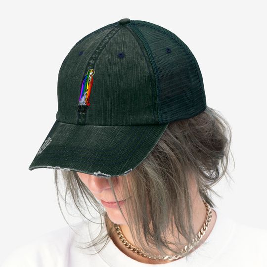 Mother Mary Trucker Hat, Mother Mary Gift, Christian Trucker Hat, Christian Gift, Proud Mary Rainbow Flag Lgbt Gay Pride Support Lgbtq Parade Trucker Hats