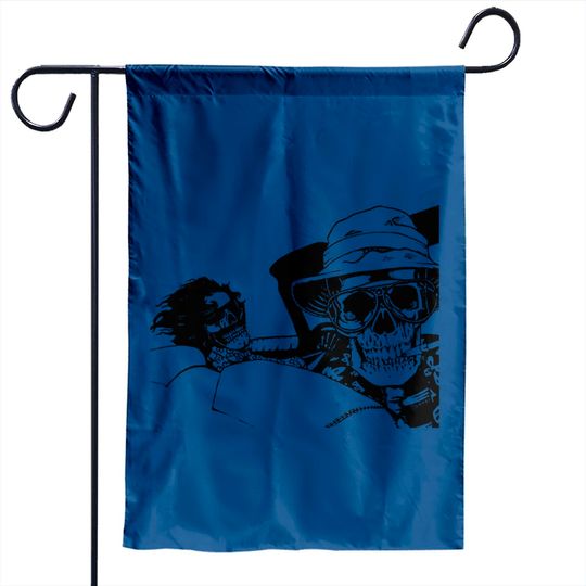 Discover Garden Flags Fear Loathing Las Vegas Skull Skeleton Bat Country Dr. Gonzo Hunter S Thompson Cult Movie Psychedelic Trippy LSD Acid