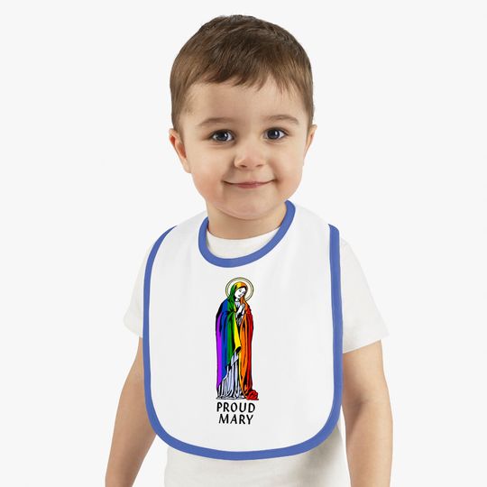 Mother Mary Bib, Mother Mary Gift, Christian Bib, Christian Gift, Proud Mary Rainbow Flag Lgbt Gay Pride Support Lgbtq Parade Bibs