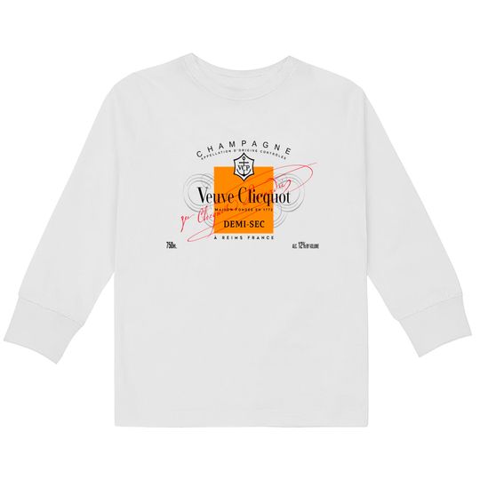 Champagne Veuve Rose Pullover  Kids Long Sleeve T-Shirts, Champagne Tennis Club Shirt, Orange Champagne Ros Label, Vintage Style Tennis Tee