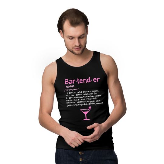 Bartender Noun Definition T Shirt Funny Cocktail B Tank Tops