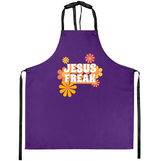 Retro Jesus freak hippie flowers-vintage Jesus Aprons
