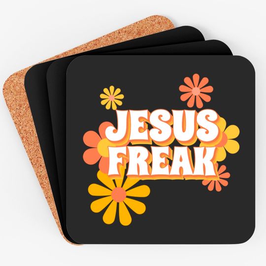 Retro Jesus freak hippie flowers-vintage Jesus Coasters