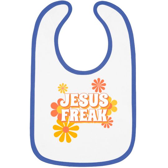 Retro Jesus freak hippie flowers-vintage Jesus Bibs