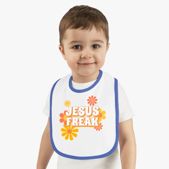 Retro Jesus freak hippie flowers-vintage Jesus Bibs