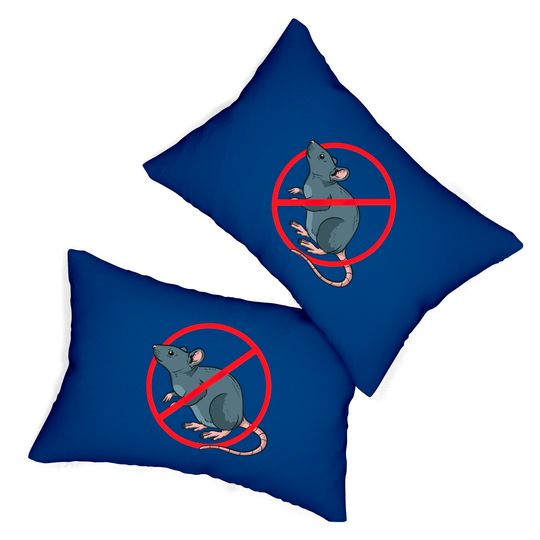 Pest Control Exterminator No Rat Sign Lumbar Pillows