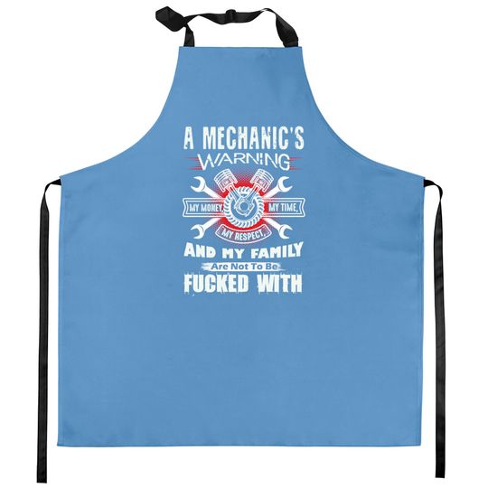 Discover Mechanic's Warning Kitchen Aprons