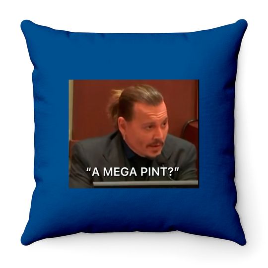 A Mega Pint Johnny Depp Throw Pillows,Justice For Johnny Depp Throw Pillow