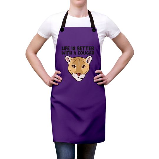 Funny Cougars Lover Life Is Better With Cougar Aprons