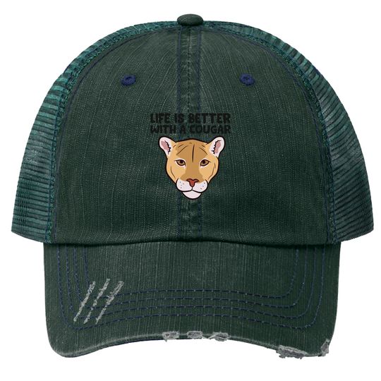Funny Cougars Lover Life Is Better With Cougar Trucker Hats