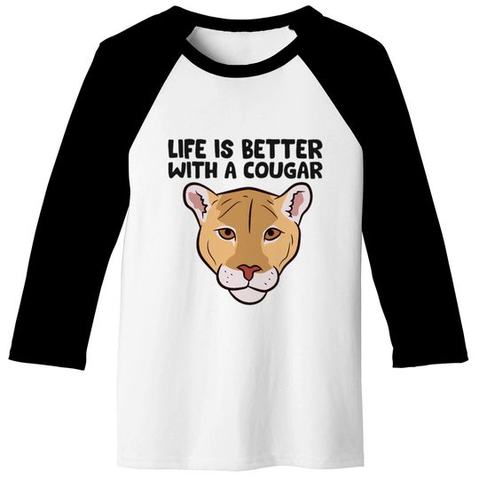 Funny Cougars Lover Life Is Better With Cougar Baseball Tees