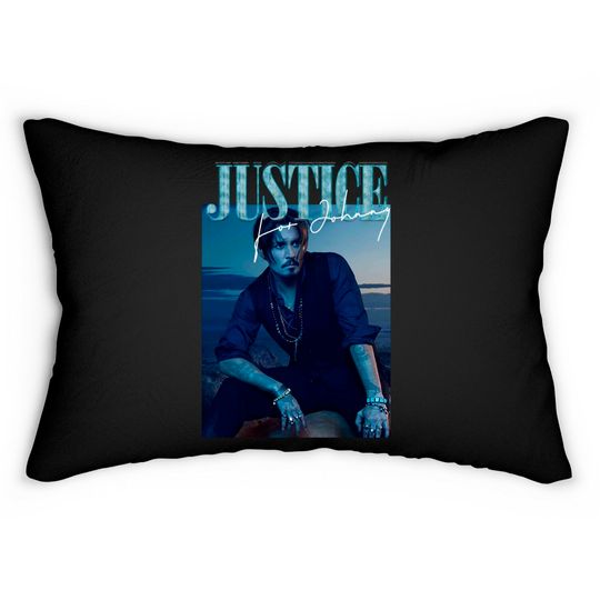 Justice For Johnny Lumbar Pillow, Johnny Depp Lumbar Pillows, Johnny Lumbar Pillow, Social Justice Lumbar Pillow