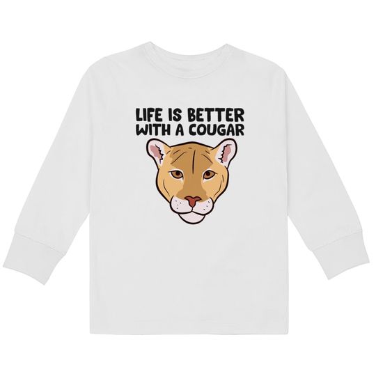 Discover Funny Cougars Lover Life Is Better With Cougar  Kids Long Sleeve T-Shirts