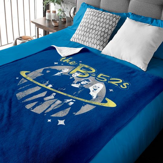 The B-52's Logo and Planet Navy Heather Baby Blankets