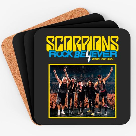 Scorpions Rock Believer World Tour 2022 Coaster, Scorpions Coaster, Concert Tour 2022 Coasters, Scorpions Band Coasters