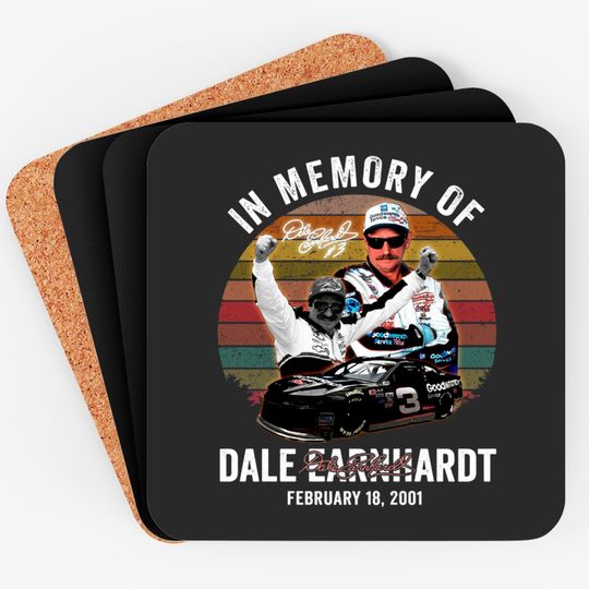 In Memory Of Dale Earnhardt Signature Coasters, Dale Earnhardt Coaster Fan Gifts, Dale Earnhardt Number 3 Coaster, Dale Earnhardt Vintage Coaster