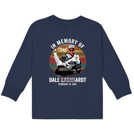 In Memory Of Dale Earnhardt Signature  Kids Long Sleeve T-Shirts, Dale Earnhardt Shirt Fan Gifts, Dale Earnhardt Number 3 Shirt, Dale Earnhardt Vintage Shirt