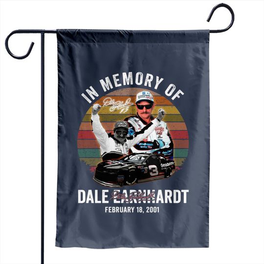 In Memory Of Dale Earnhardt Signature Garden Flags, Dale Earnhardt Garden Flag Fan Gifts, Dale Earnhardt Number 3 Garden Flag, Dale Earnhardt Vintage Garden Flag