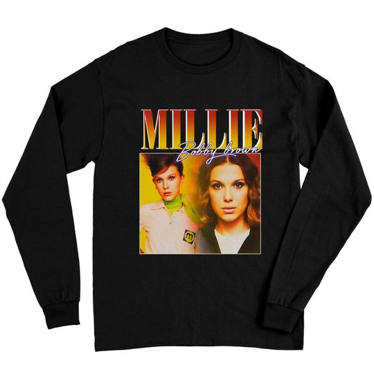 Discover Millie Bobby Brown Long Sleeves Vintage design, Millie Bobby Brown Retro Unisex Shirt