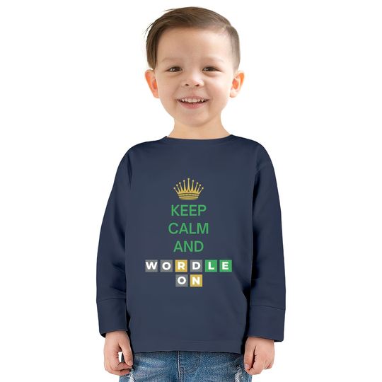 Keep Calm And Wordle On | Wordle Player Gift Ideas  Kids Long Sleeve T-Shirts