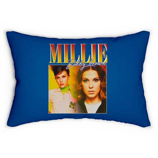 Discover Millie Bobby Brown Lumbar Pillows Vintage design, Millie Bobby Brown Retro Unisex Lumbar Pillow
