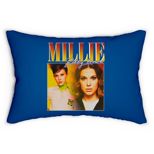 Millie Bobby Brown Lumbar Pillows Vintage design, Millie Bobby Brown Retro Unisex Lumbar Pillow