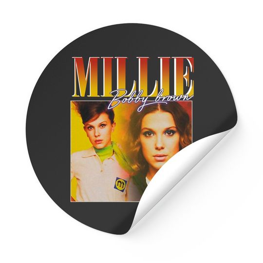 Discover Millie Bobby Brown Stickers Vintage design, Millie Bobby Brown Retro Unisex Sticker