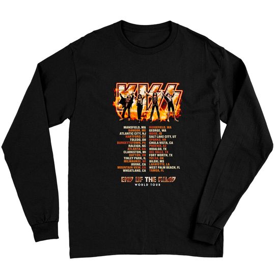 Discover KISS End Of The Road World Tour Tank Tops, Kiss Tour Dates Long Sleeves, Kiss Rock Band Tank Tops