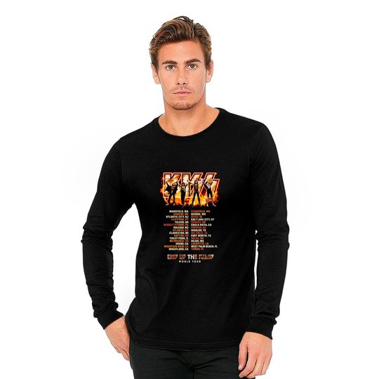 KISS End Of The Road World Tour Tank Tops, Kiss Tour Dates Long Sleeves, Kiss Rock Band Tank Tops