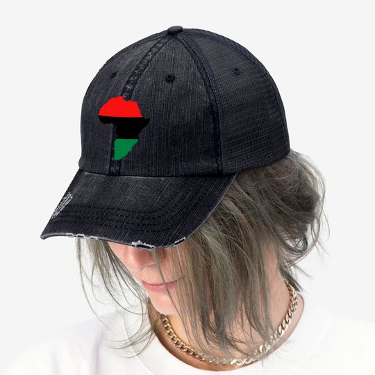 Red, Black & Green Africa Flag Trucker Hats