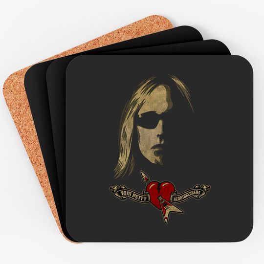 Tom Petty & The Heartbreakers Unisex Coaster: Shades Logo