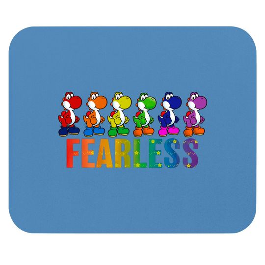 Super Mario Pride Yoshi Fearless Rainbow Line Up Unisex Mouse Pad Adult Mouse Pads