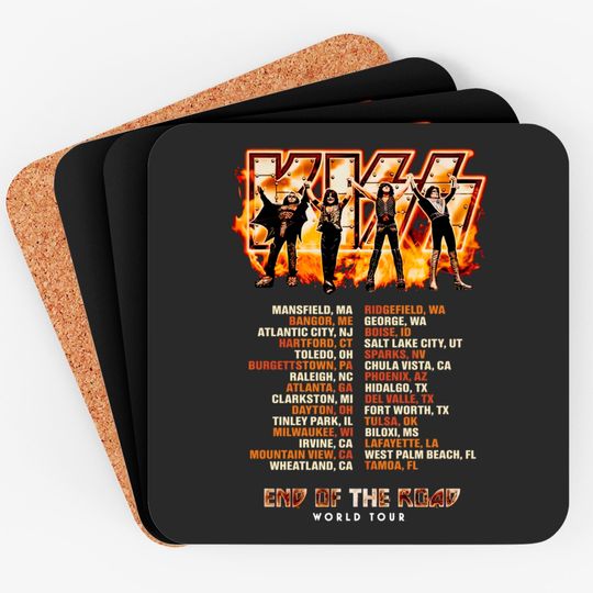 Discover KISS End Of The Road World Tour Tank Tops, Kiss Tour Dates Coasters, Kiss Rock Band Tank Tops