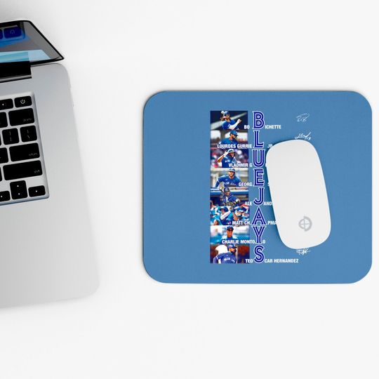Blue Jays Signatures Unisex Mouse Pads, Blue Jays Lovers Gifts, Blue Jays Fans Mouse Pad