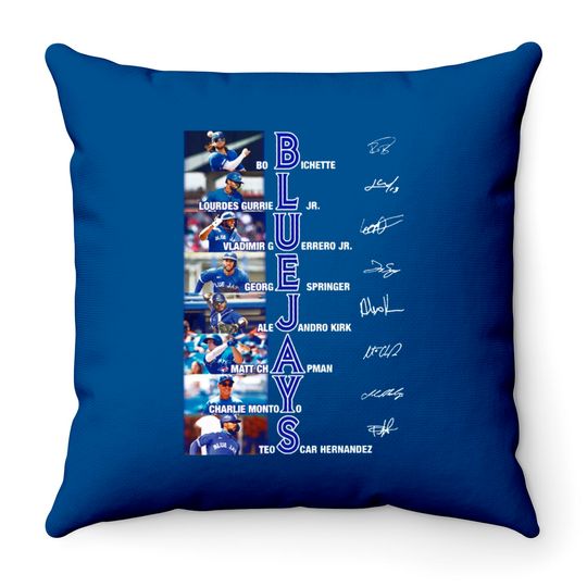 Discover Blue Jays Signatures Unisex Throw Pillows, Blue Jays Lovers Gifts, Blue Jays Fans Throw Pillow