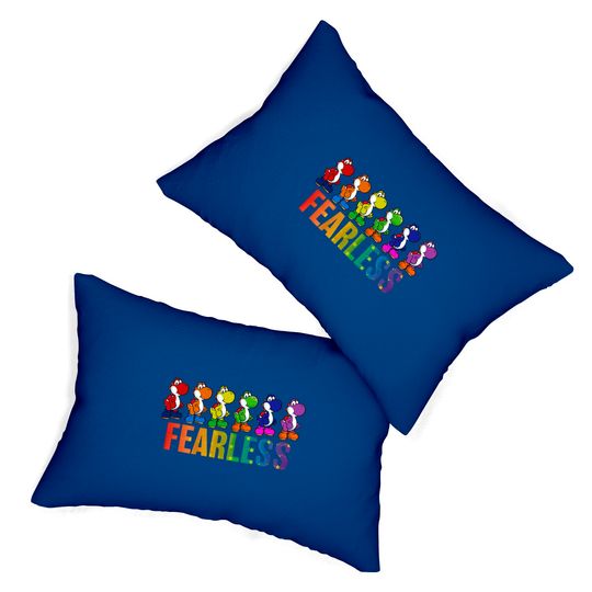 Super Mario Pride Yoshi Fearless Rainbow Line Up Unisex Lumbar Pillow Adult Lumbar Pillows