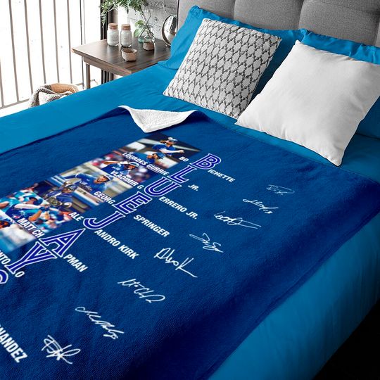 Discover Blue Jays Signatures Unisex Baby Blankets, Blue Jays Lovers Gifts, Blue Jays Fans Baby Blanket
