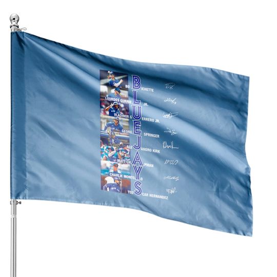 Discover Blue Jays Signatures Unisex House Flags, Blue Jays Lovers Gifts, Blue Jays Fans House Flag