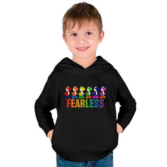 Super Mario Pride Yoshi Fearless Rainbow Line Up Unisex Tee Adult Kids Pullover Hoodies
