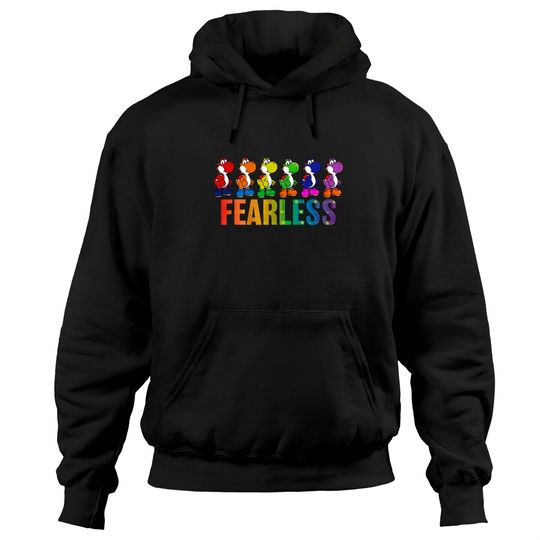 Super Mario Pride Yoshi Fearless Rainbow Line Up Unisex Tee Adult Hoodies