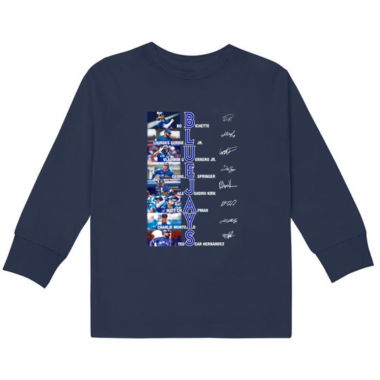Discover Blue Jays Signatures Unisex  Kids Long Sleeve T-Shirts, Blue Jays Lovers Gifts, Blue Jays Fans Tee