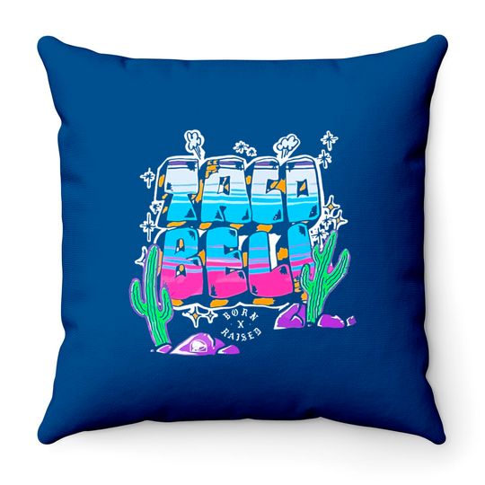 Taco Bell Born X Raised Unisex Throw Pillows, Taco Bell Born X Raised Throw Pillow