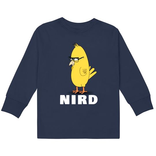 Discover Nird Bird Nerd Funny Nerd  Kids Long Sleeve T-Shirts
