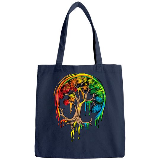 Discover Colorful Tree Life is really good Tree Art Bags