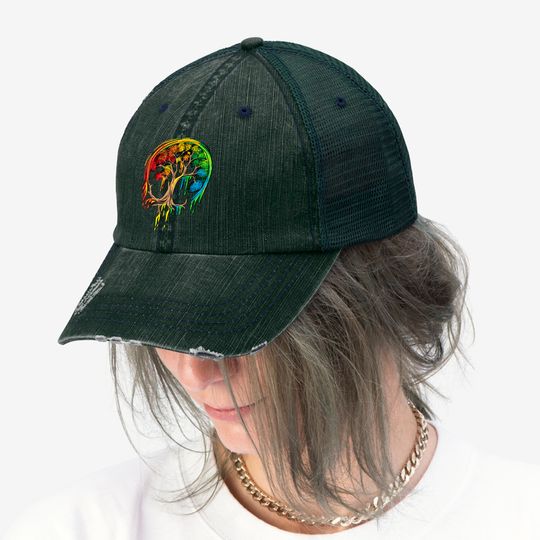 Colorful Tree Life is really good Tree Art Trucker Hats