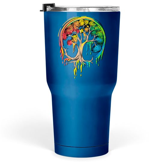 Colorful Tree Life is really good Tree Art Tumblers 30 oz