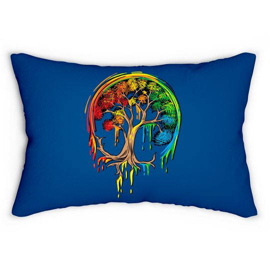 Colorful Tree Life is really good Tree Art Lumbar Pillows